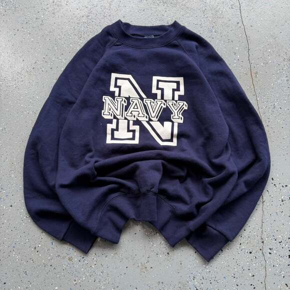 Other Other - Vintage 80s Soffe Sweats Navy Blue Crewneck Sweatshirt - Large - Made in USA